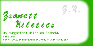 zsanett miletics business card